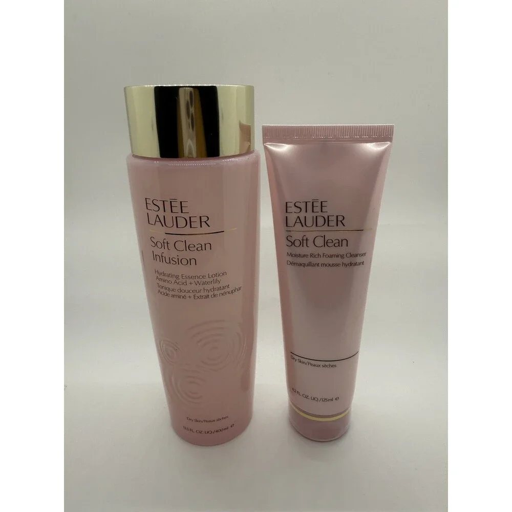 Estée Lauder Soft Clean Hydrating Essence 400mL & Foaming Cleanser 125mL FULL SZ